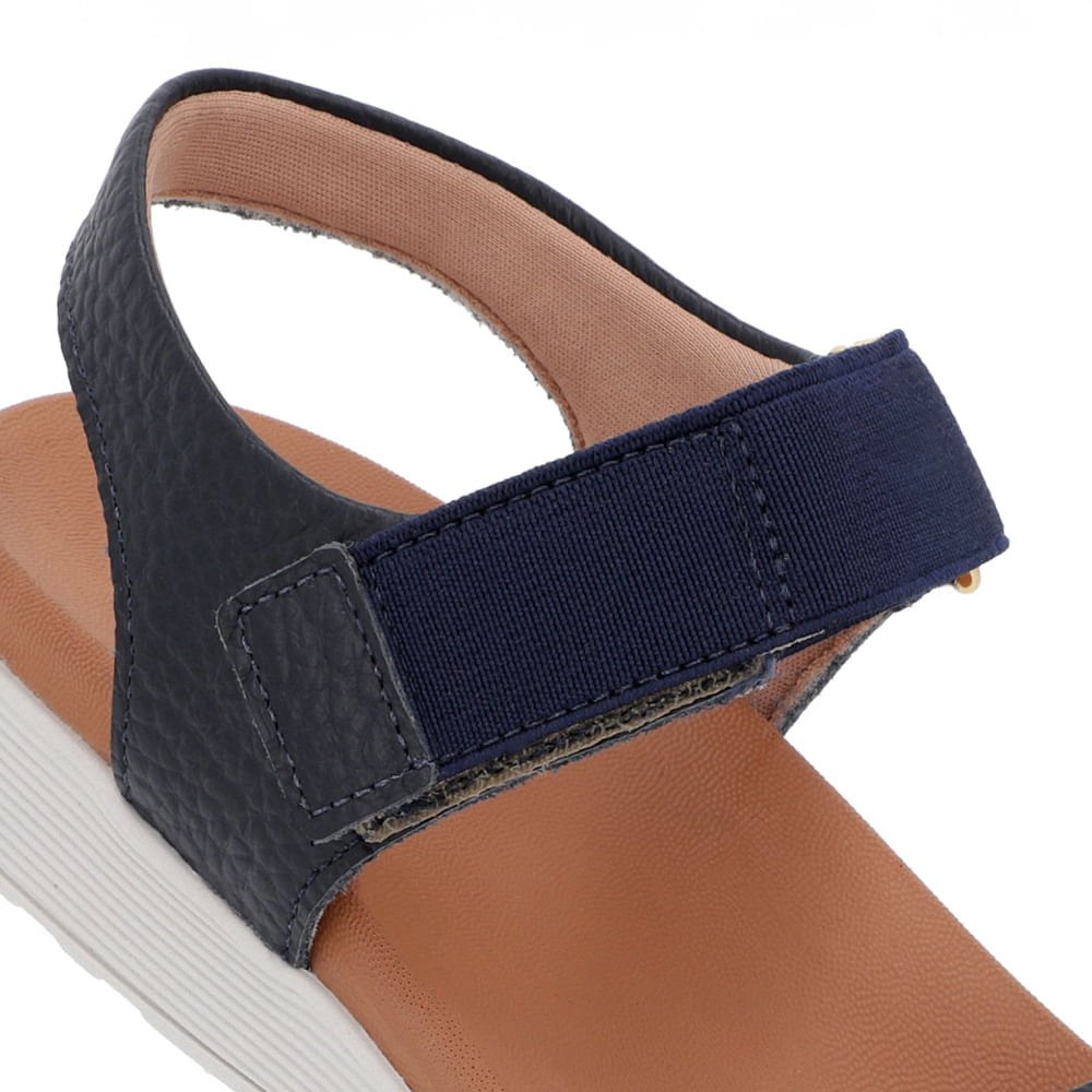 Sandália Casual Couro Azul Azul 4