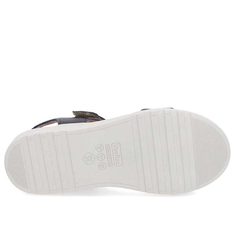 Sandália Casual Couro Azul Azul 5