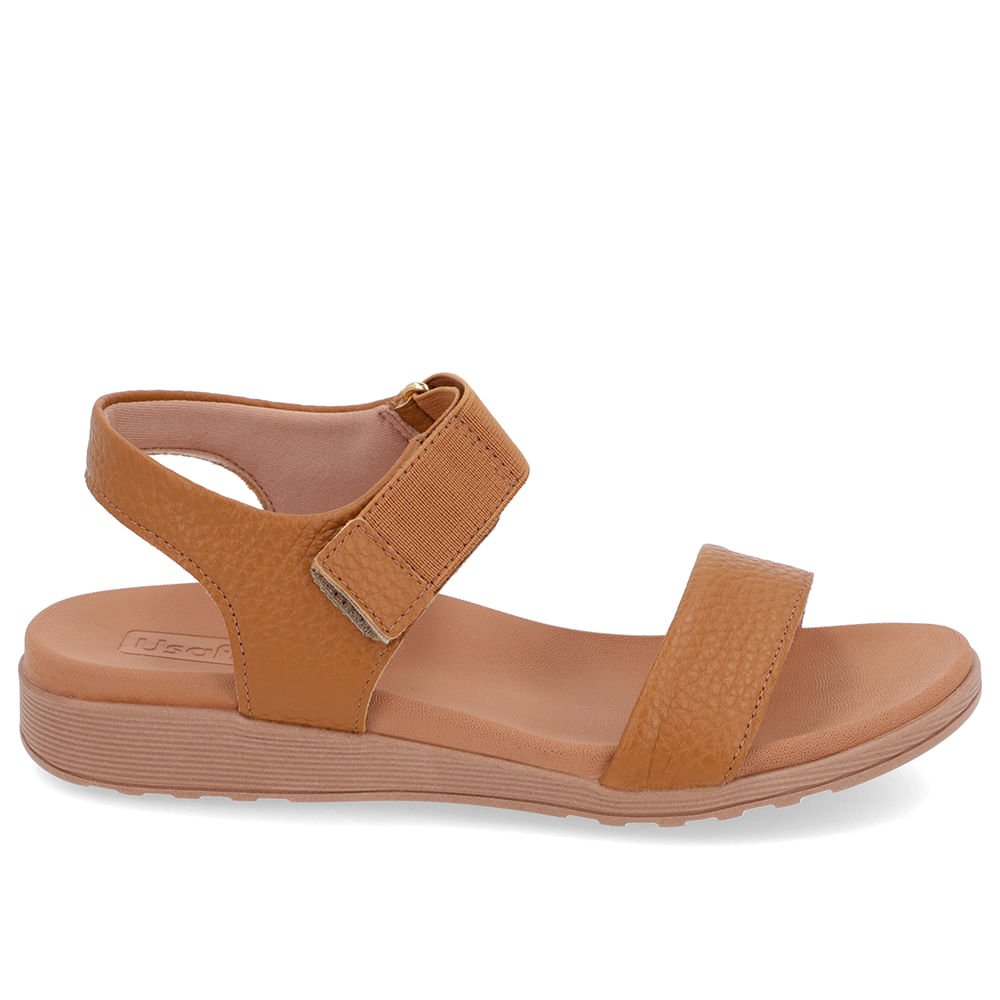 Sandália Casual Couro Marrom