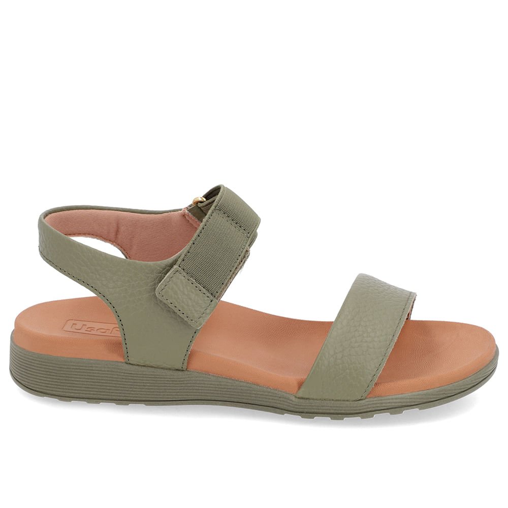 Sandália Casual Couro Verde