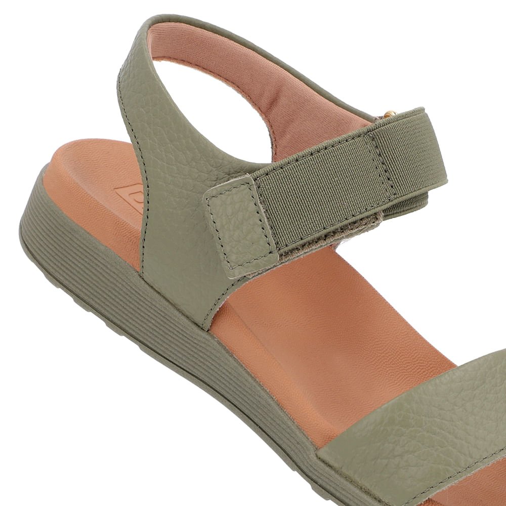 Sandália Casual Couro Verde Verde 4