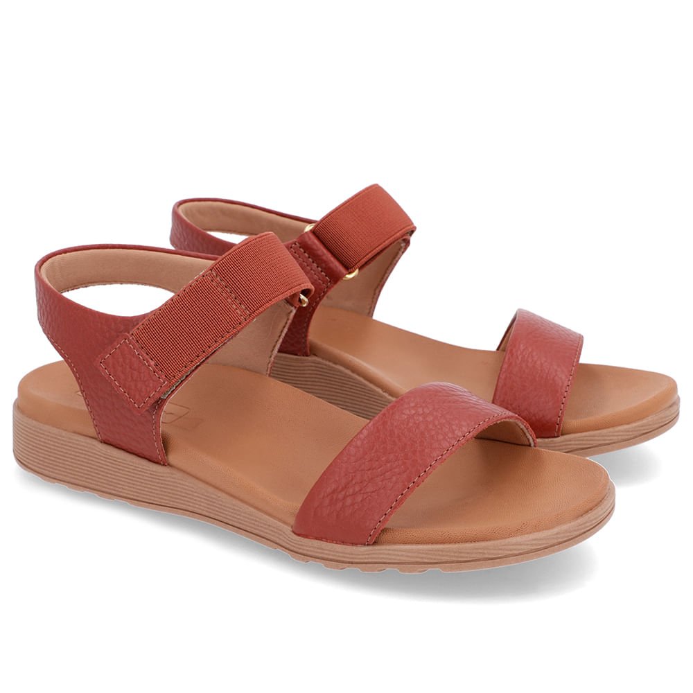 Sandália Casual Couro Marrom Marrom 2