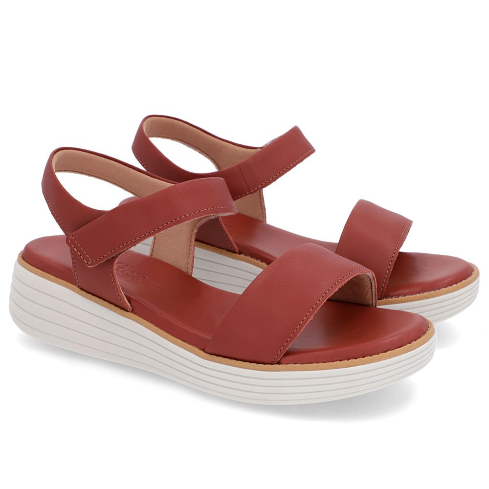 Sandália Casual Couro Marrom Sola Branca Marrom 2