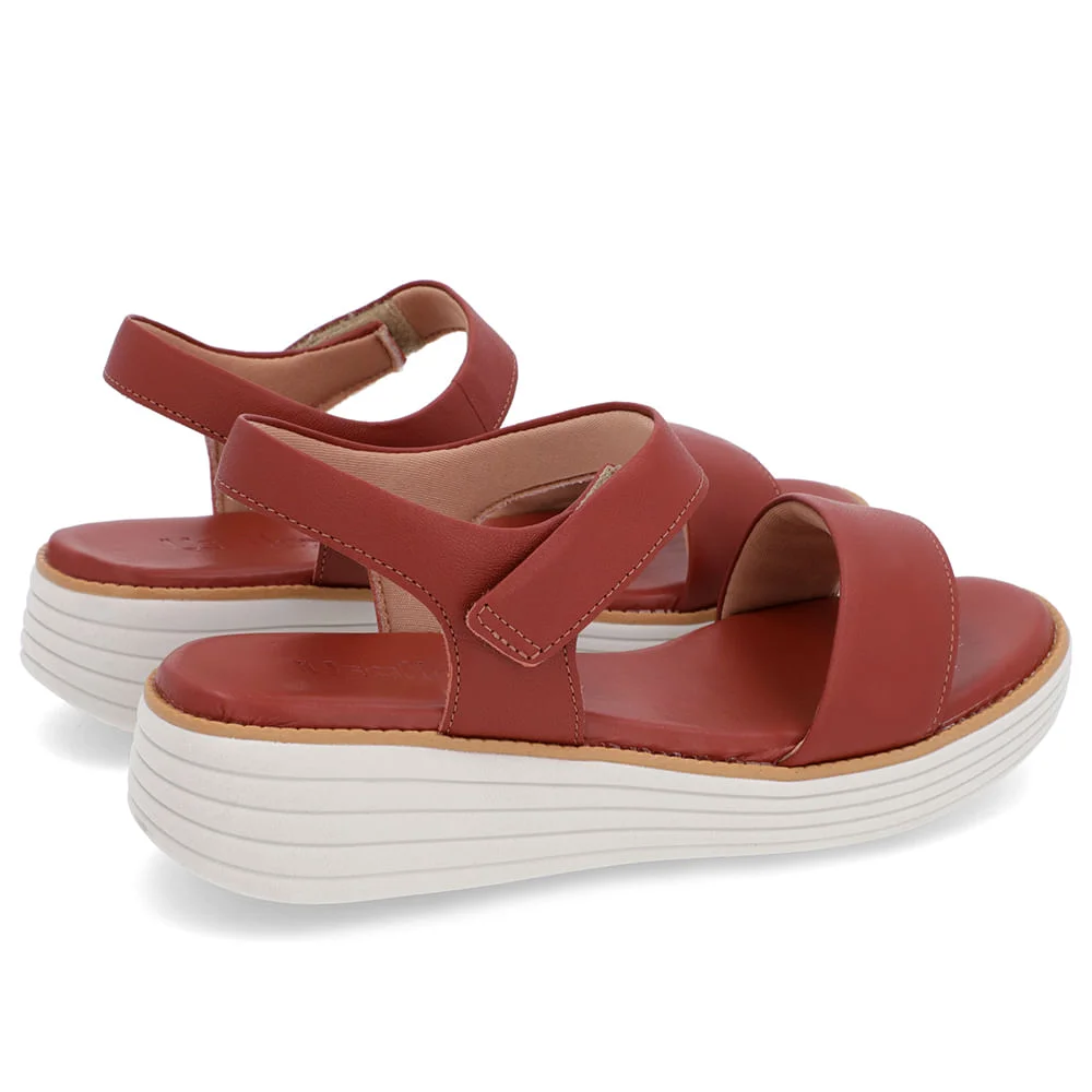 Sandália Casual Couro Marrom Sola Branca Marrom 3