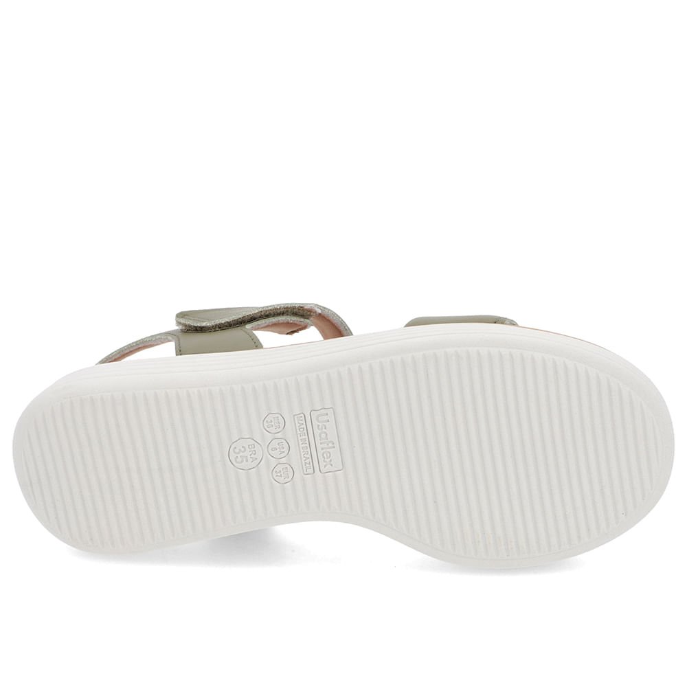 Sandália Casual Couro Verde Sola Preta Verde 5