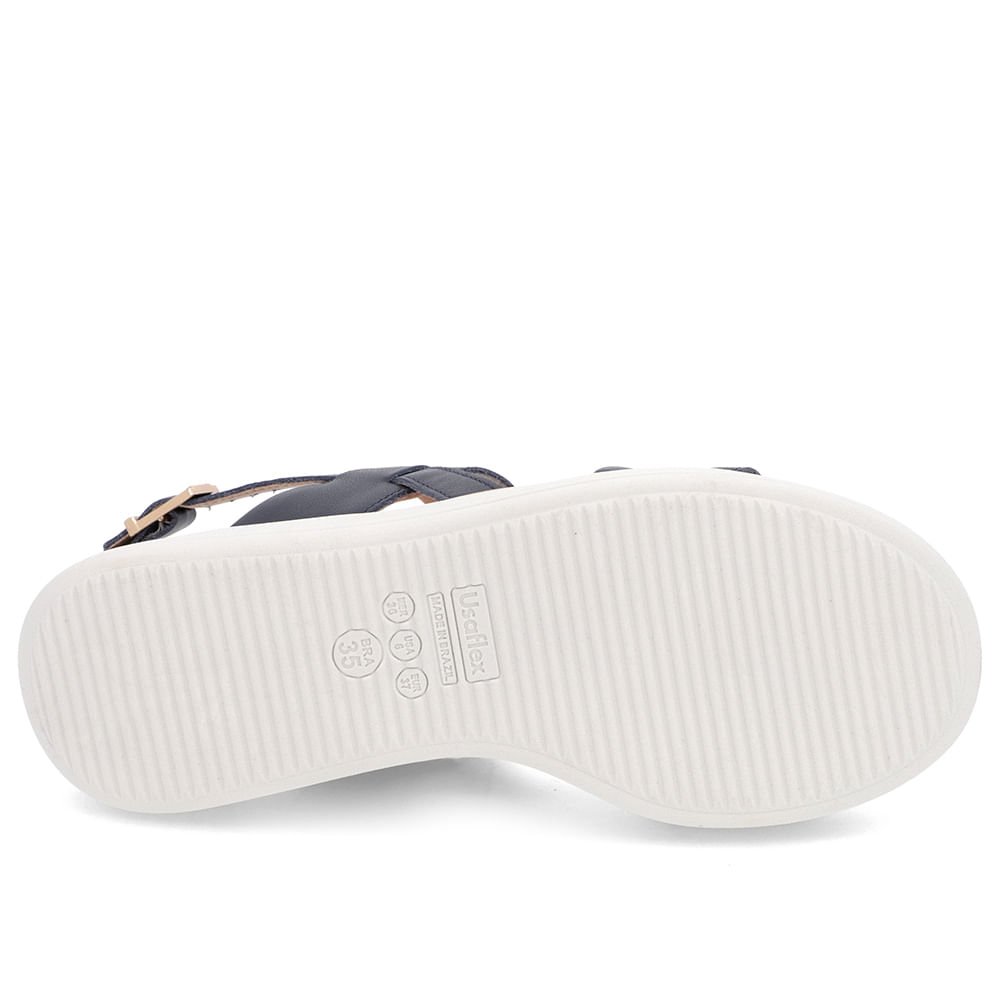 Sandália Salto Plataforma Couro Azul Azul 5