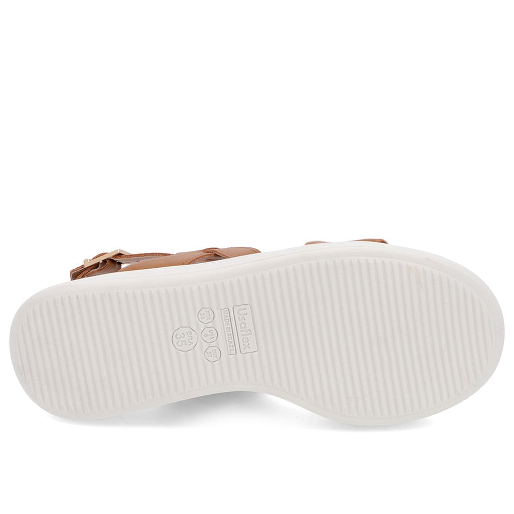 Sandália Salto Plataforma Couro Marrom Marrom 5