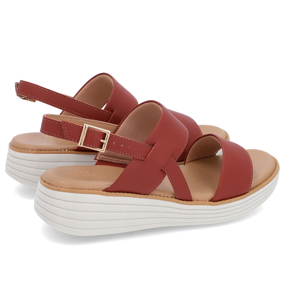 Sandália Salto Plataforma Couro Marrom Marrom 3