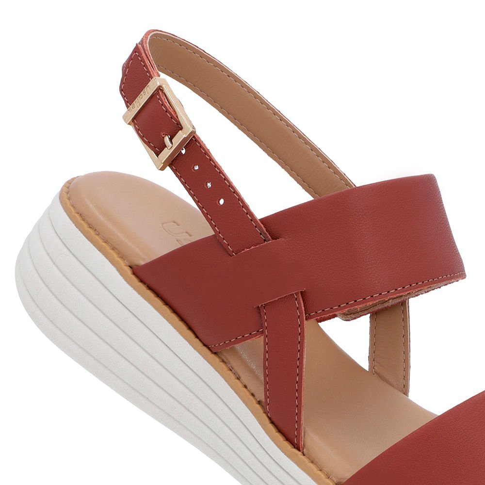 Sandália Salto Plataforma Couro Marrom Marrom 4