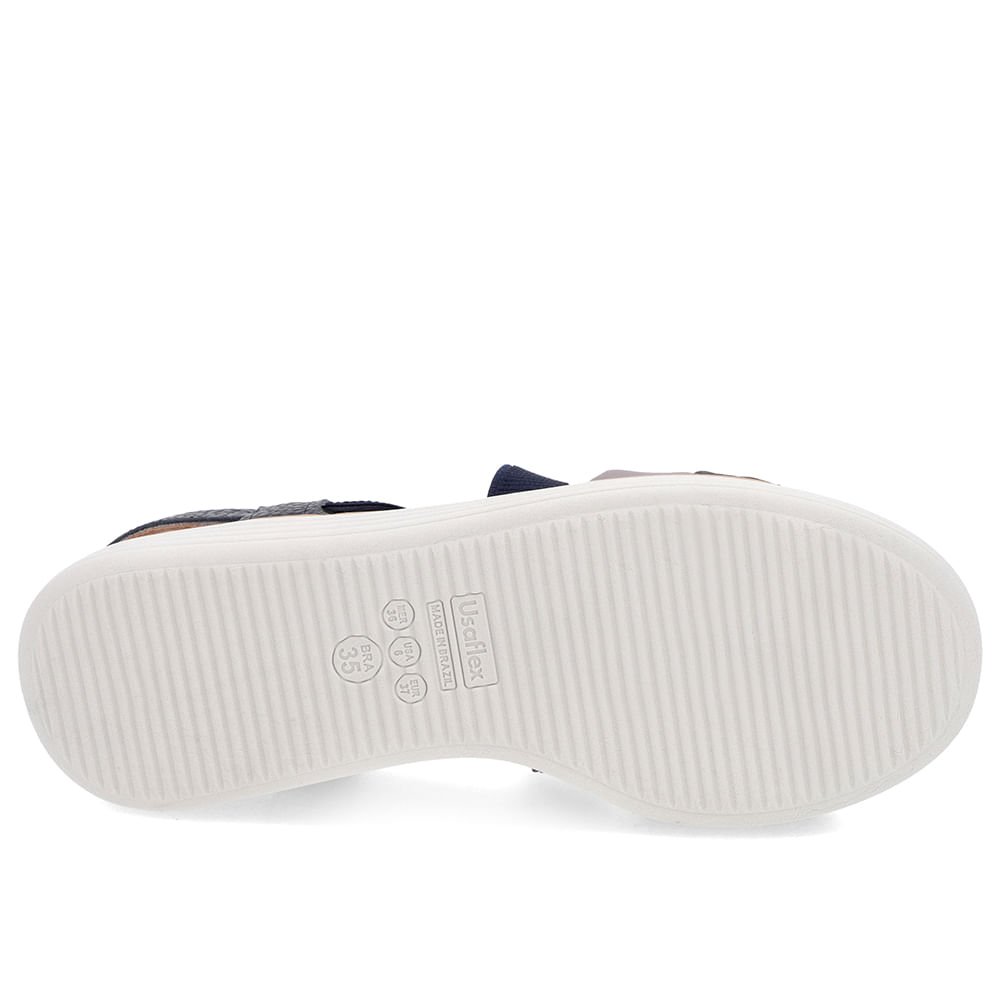 Sandália Bico Redondo Couro Azul Azul 5