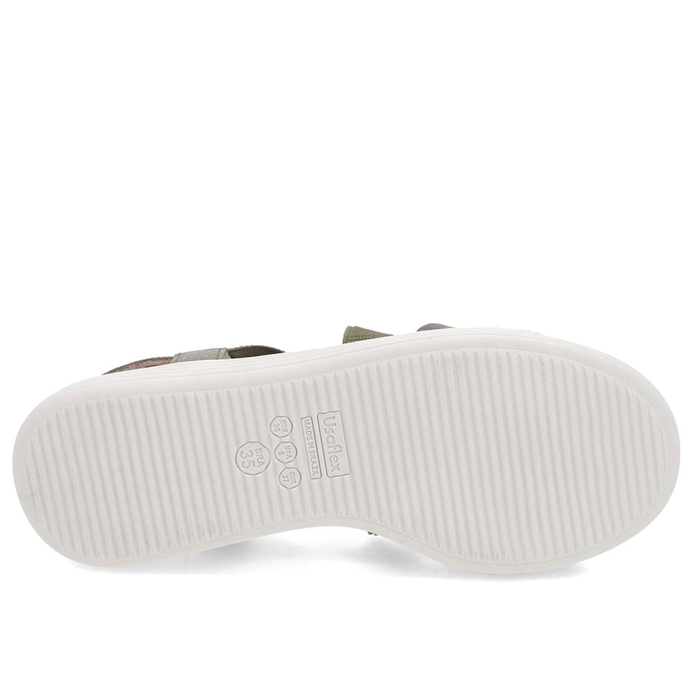 Sandália Bico Redondo Couro Verde Verde 5