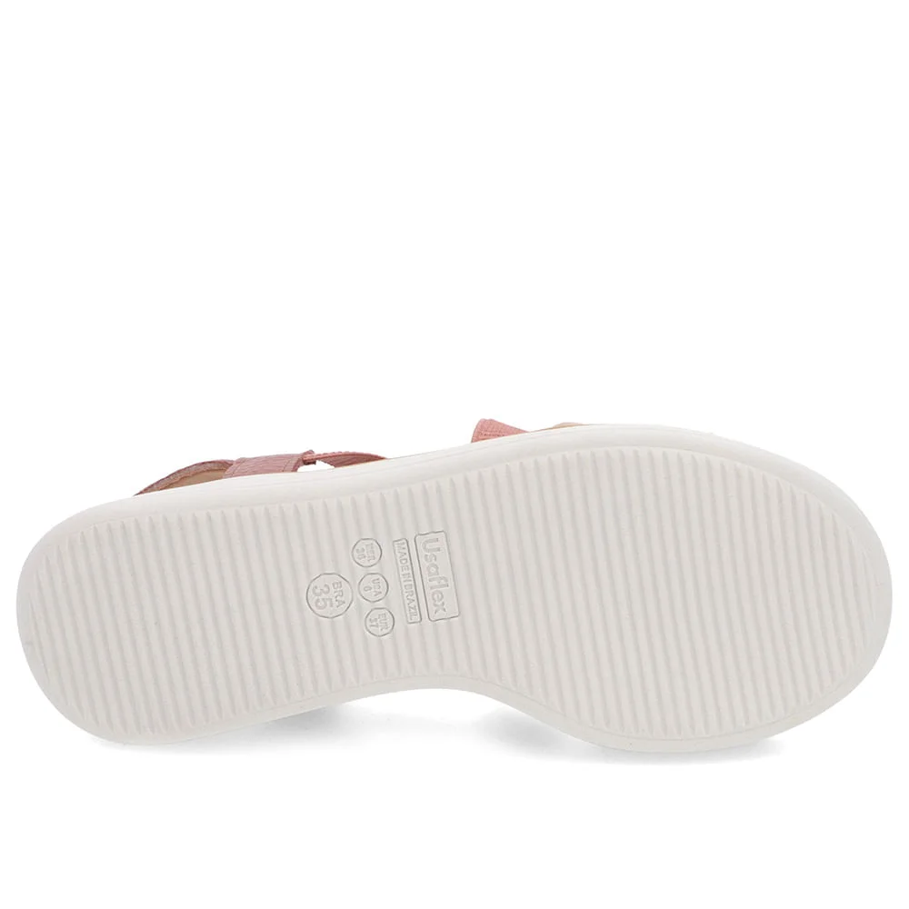 Sandália Bico Redondo Couro Rosa Rosa 5