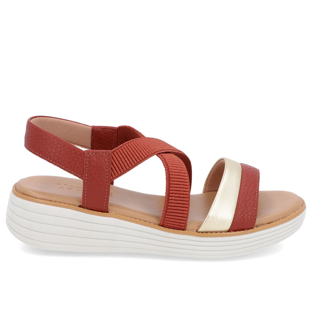 Sandália Bico Redondo Couro Marrom