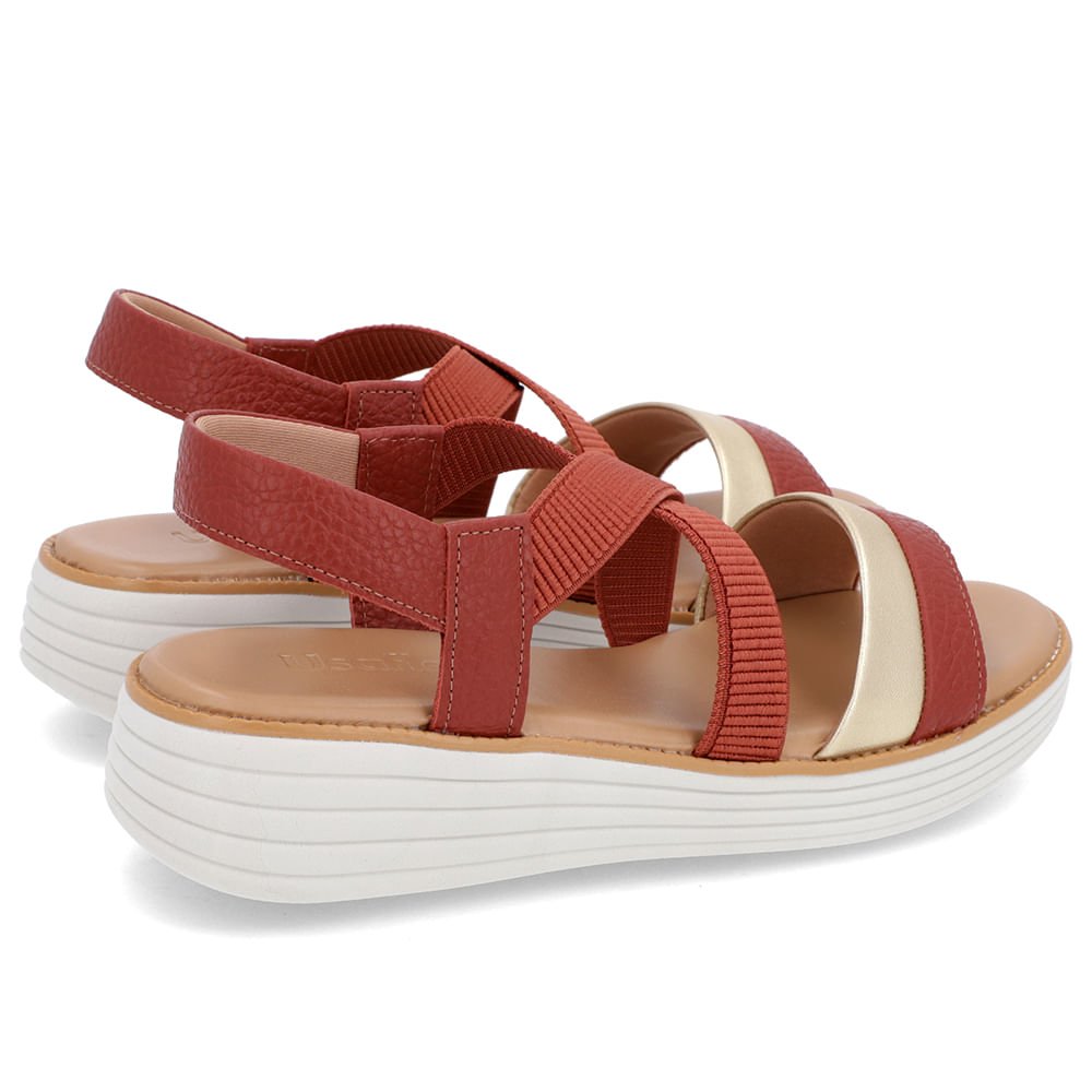 Sandália Bico Redondo Couro Marrom Marrom 3