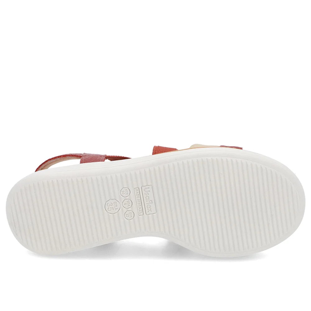 Sandália Bico Redondo Couro Marrom Marrom 5