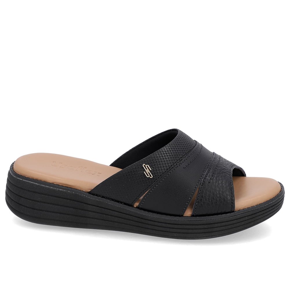 Tamanco Bico Redondo Couro Preto