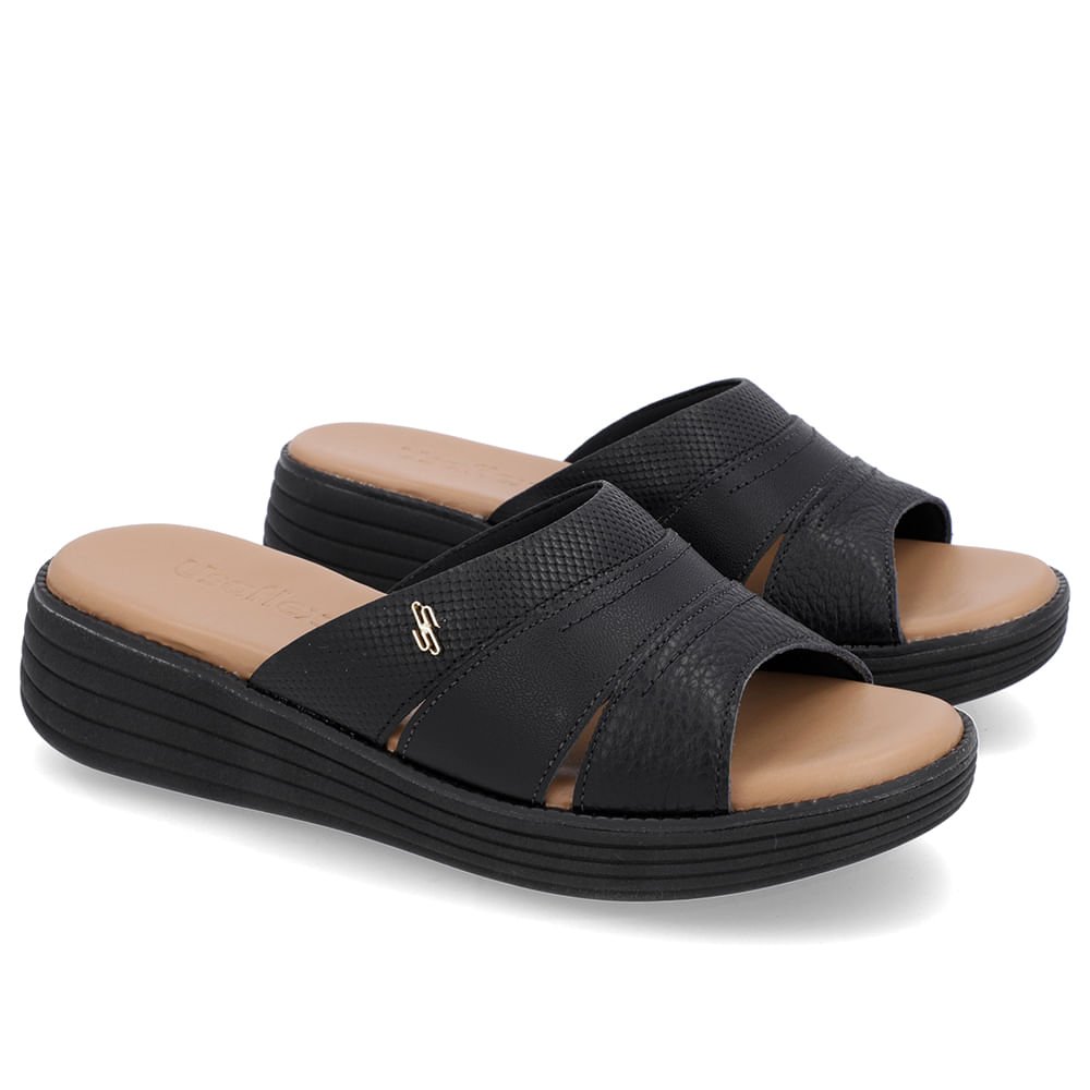 Tamanco Bico Redondo Couro Preto Preto 2