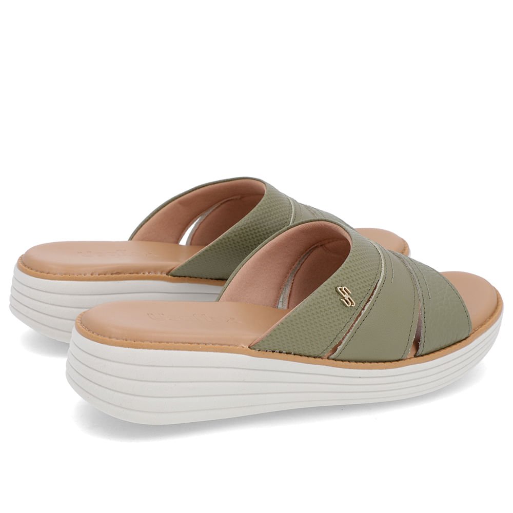 Tamanco Bico Redondo Couro Verde Verde 3