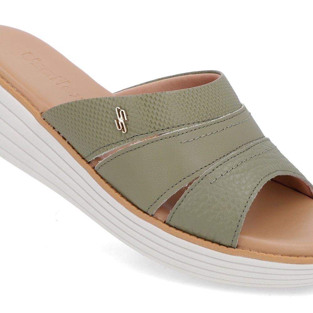 Tamanco Bico Redondo Couro Verde Verde 4