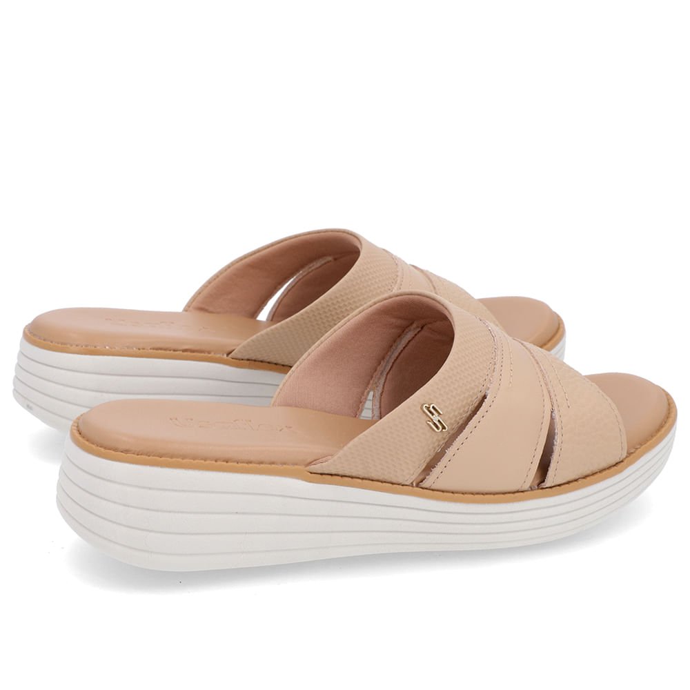 Tamanco Bico Redondo Couro Bege Bege 3