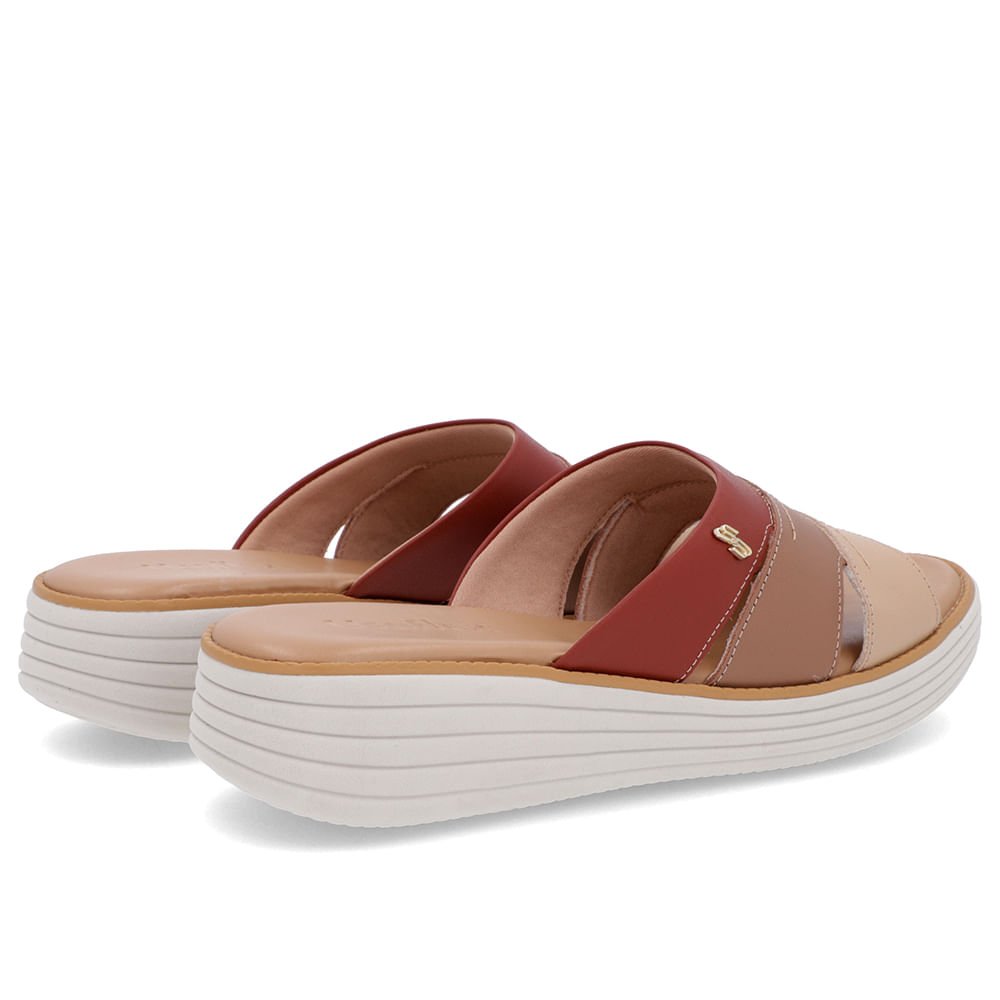 Tamanco Bico Redondo Couro Tons Marrom Marrom 3