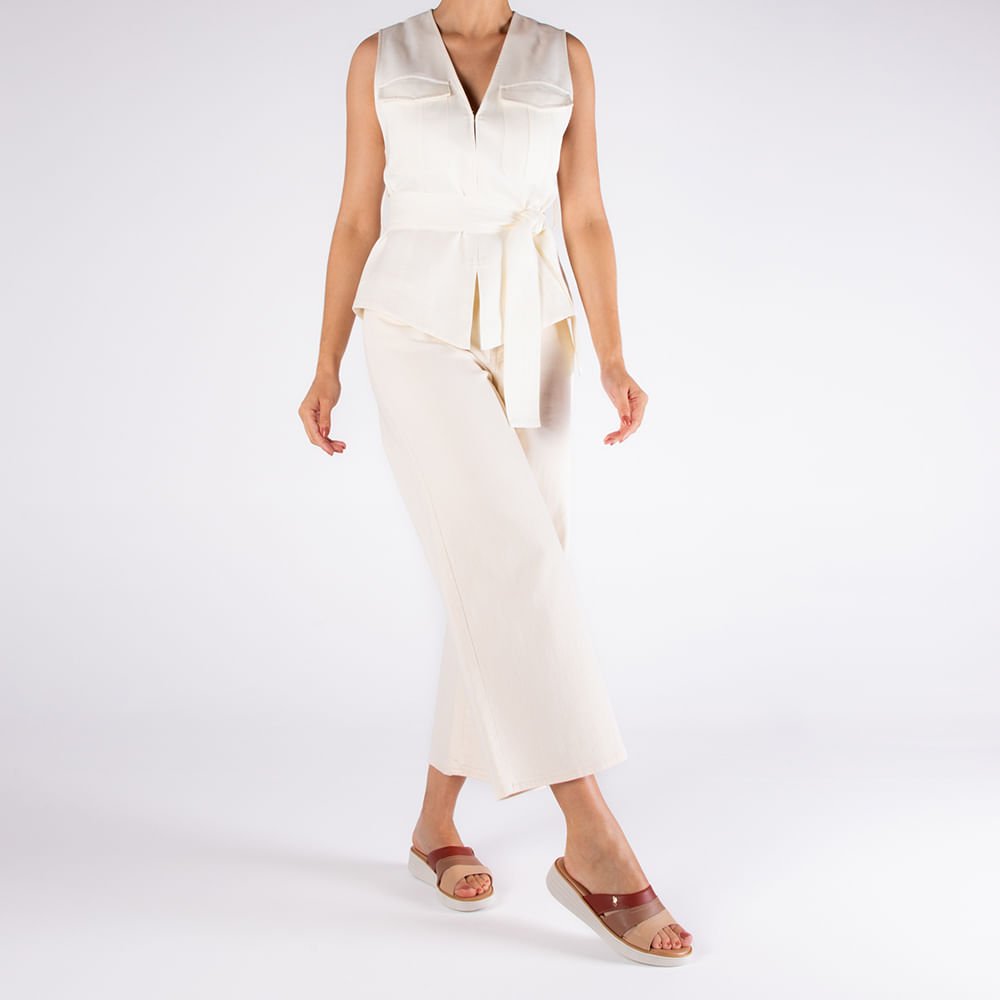 Tamanco Bico Redondo Couro Tons Marrom Marrom 4