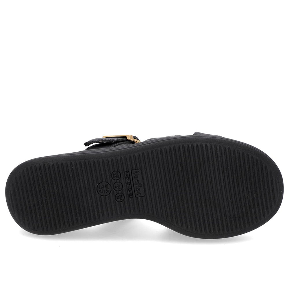 Tamanco Salto Plataforma Couro Preto Fivela Preto 5