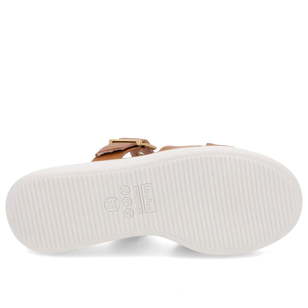 Tamanco Salto Plataforma Couro Marrom Fivela Marrom 5