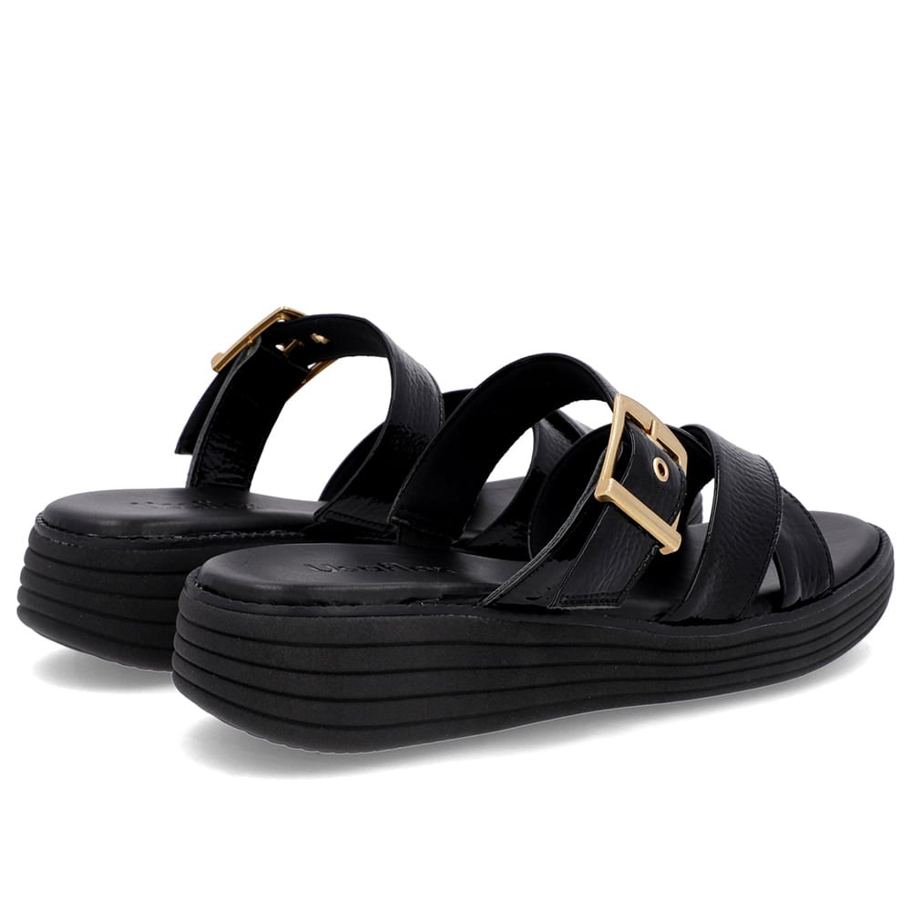 Tamanco Salto Plataforma Verniz Preto Fivela Preto 3