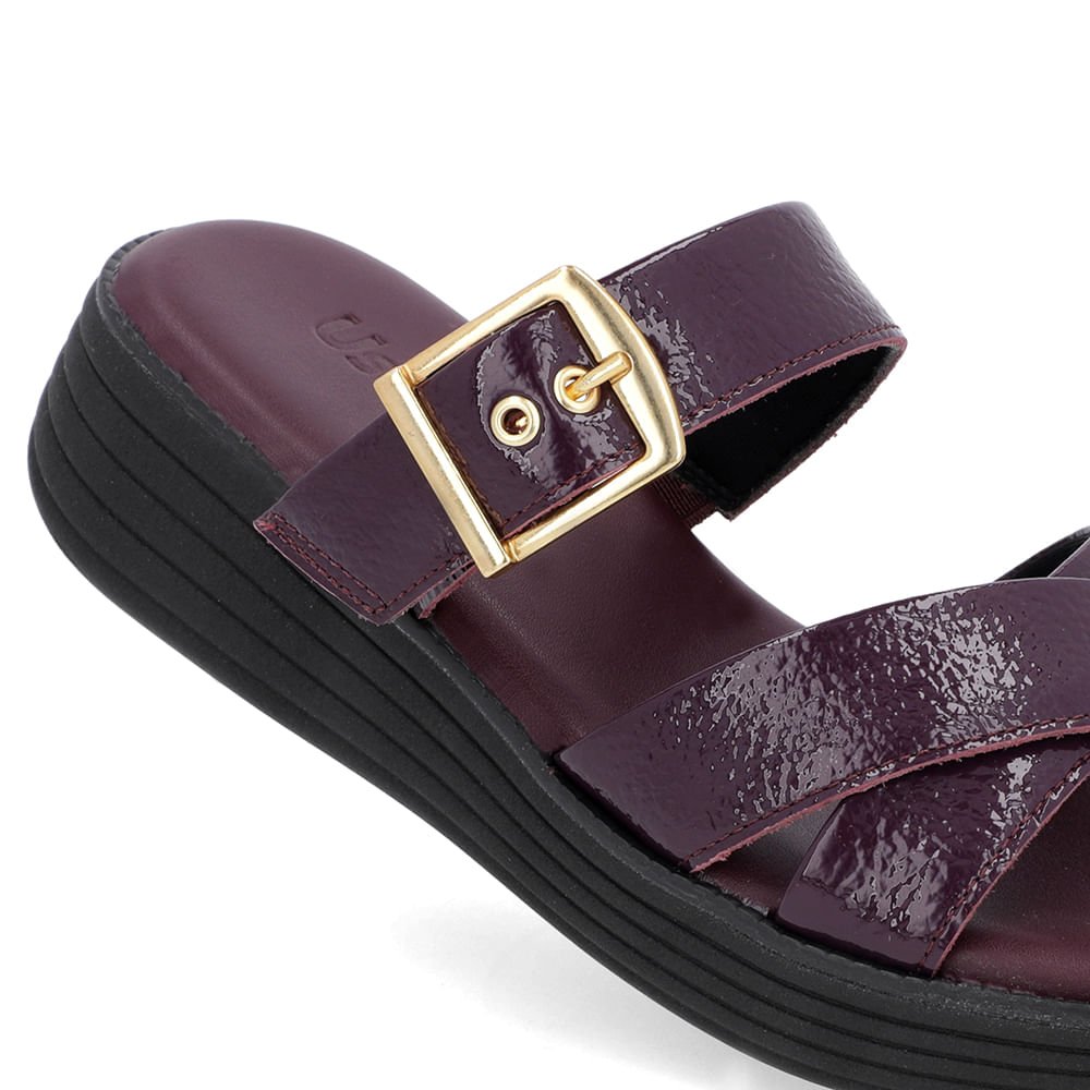 Tamanco Salto Plataforma Verniz Roxo Fivela Roxo 4