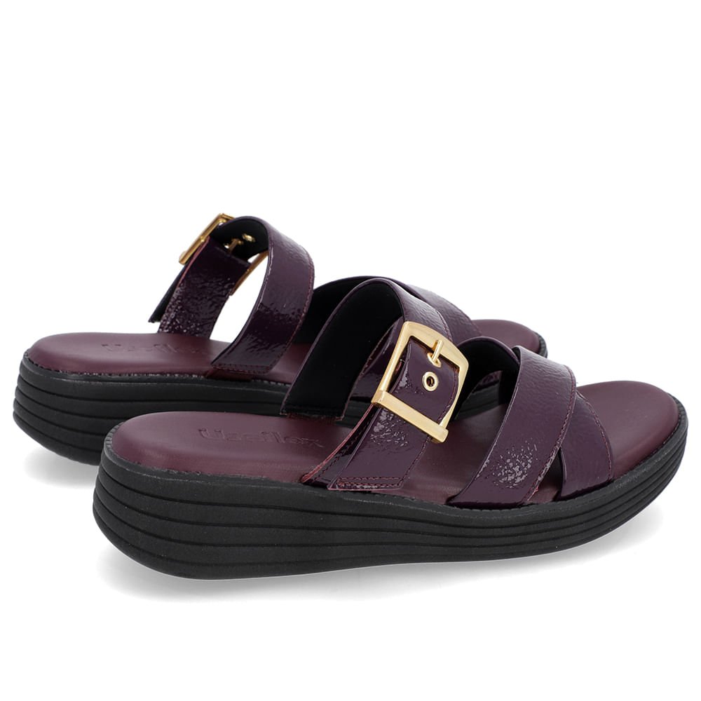 Tamanco Salto Plataforma Verniz Roxo Fivela Roxo 3