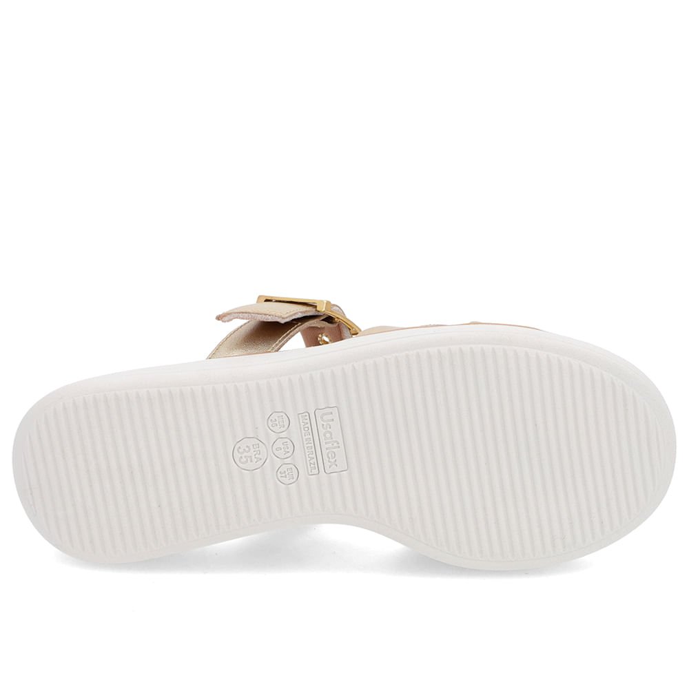 Tamanco Salto Plataforma Verniz Dourado Fivela Dourado 5