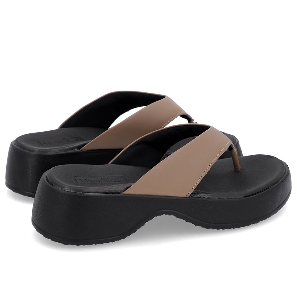 Chinelo Salto Plataforma Couro Marrom Marrom 3