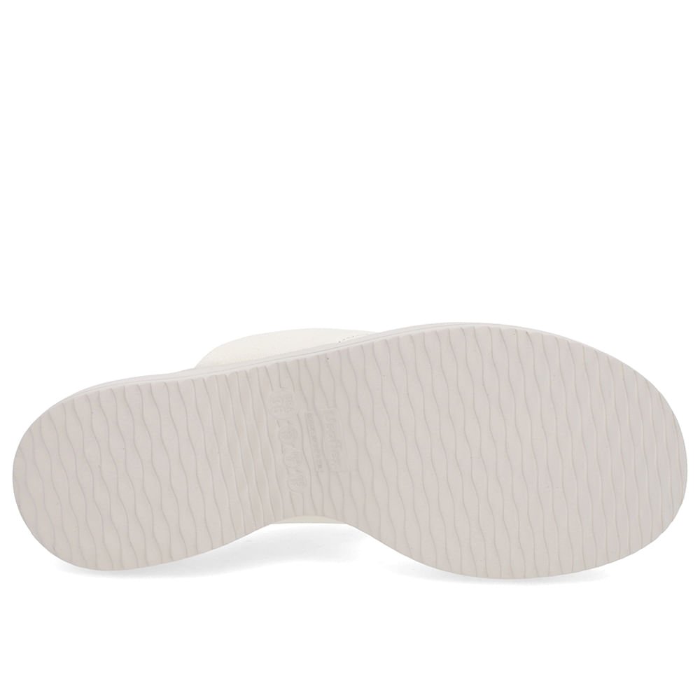 Chinelo Salto Plataforma Couro Branco Marfim Branco 5