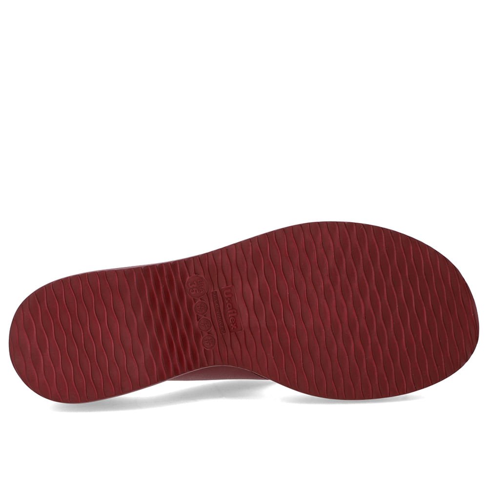 Chinelo Salto Plataforma Couro Vermelho Vermelho 5