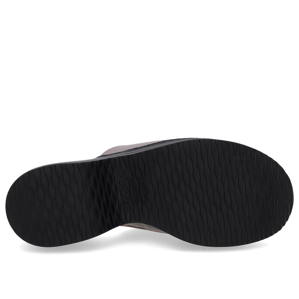 Tamanco Salto Plataforma Couro Metalizado Aço Cinza 5