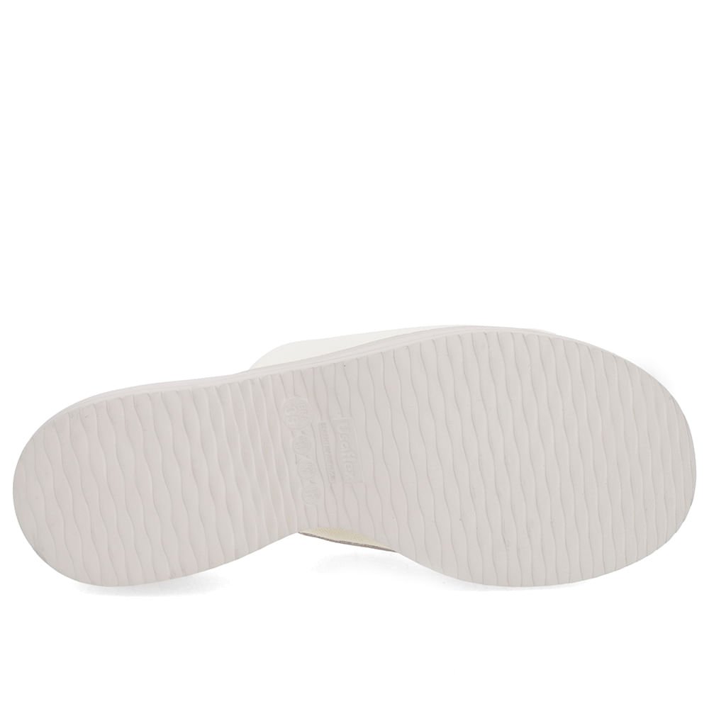 Tamanco Salto Plataforma Couro Branco Marfim Branco 5