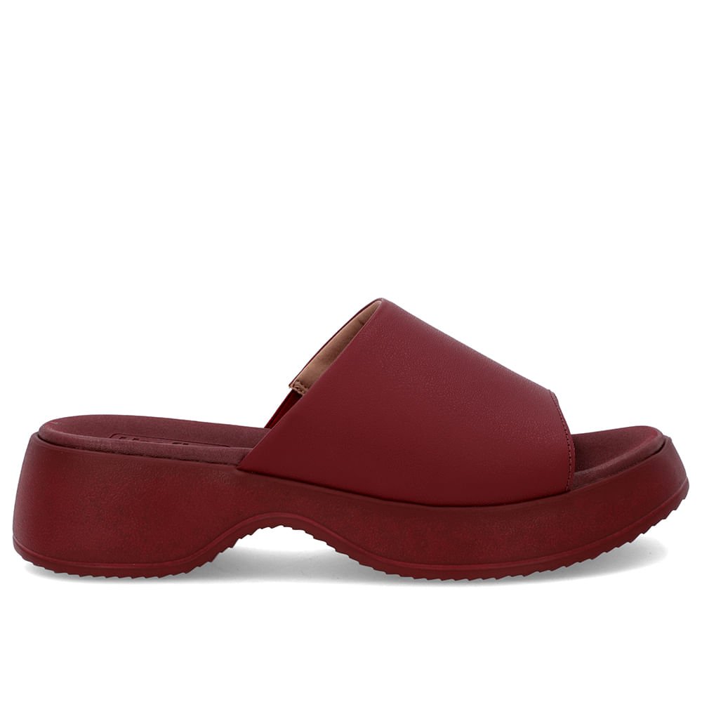 Tamanco Salto Plataforma Couro Vermelho