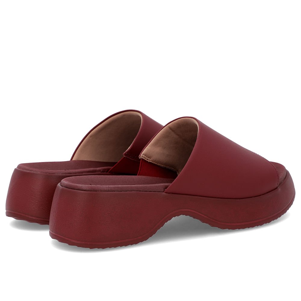 Tamanco Salto Plataforma Couro Vermelho Vermelho 3