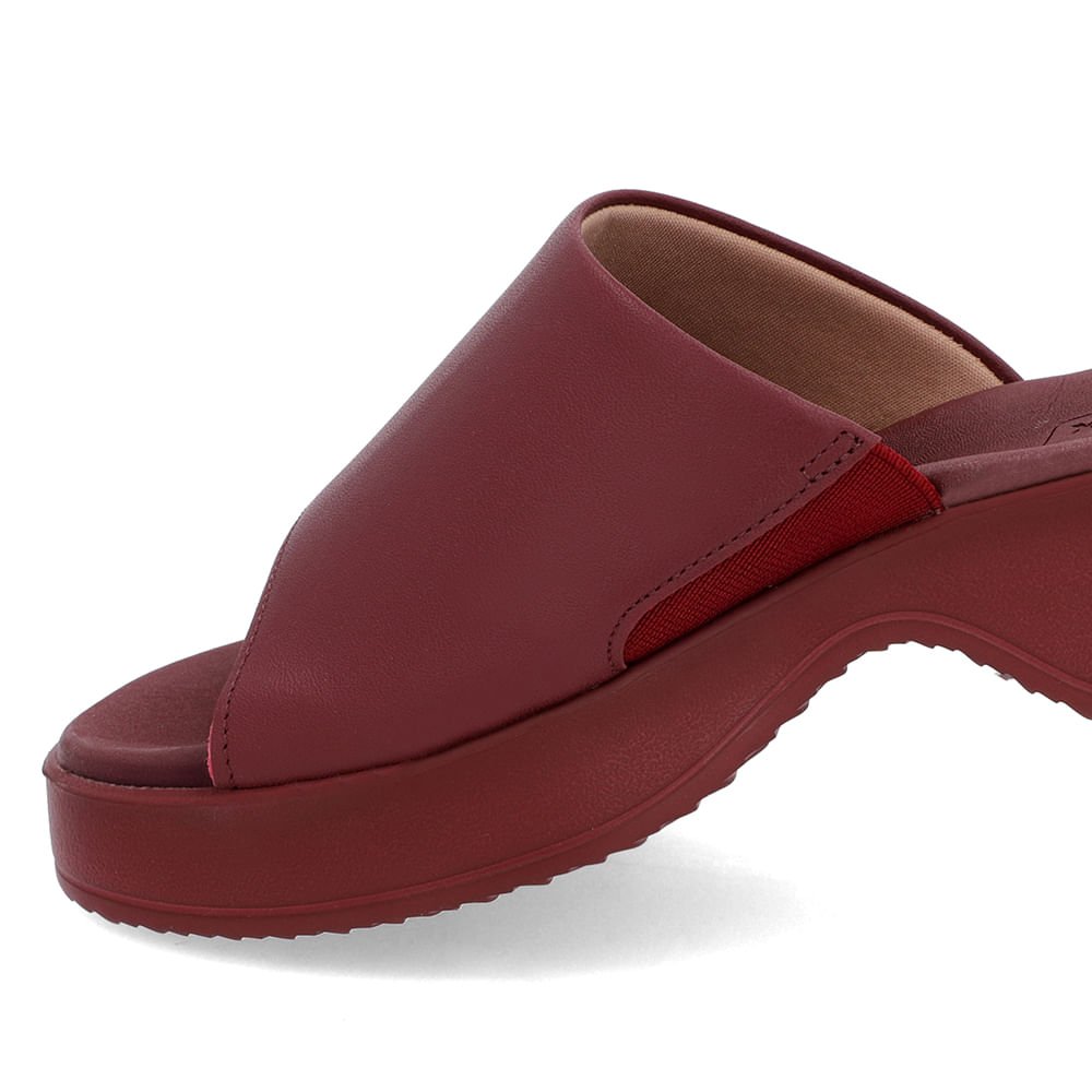 Tamanco Salto Plataforma Couro Vermelho Vermelho 4