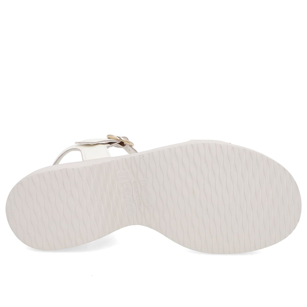 Sandália Salto Plataforma Couro Branca Marfim Básica Branco 5