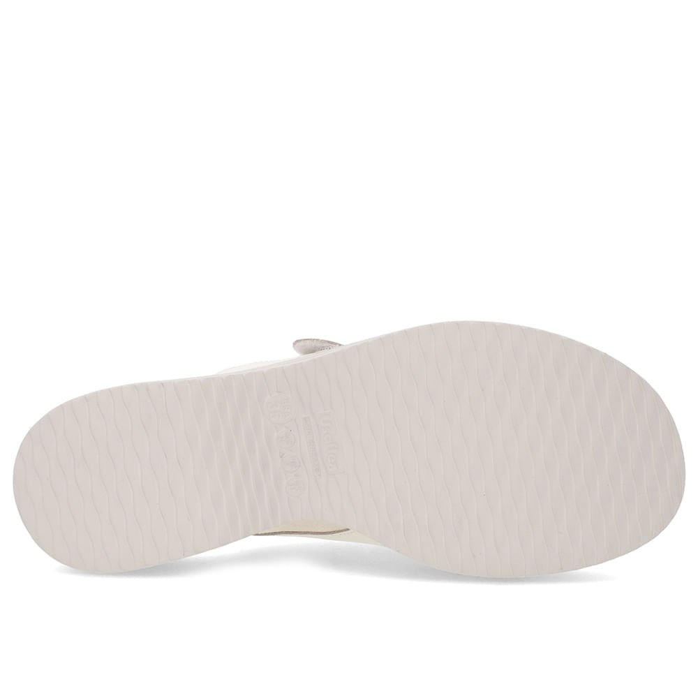 Tamanco Salto Plataforma Couro Branco Marfim Fecho-Flex Branco 5