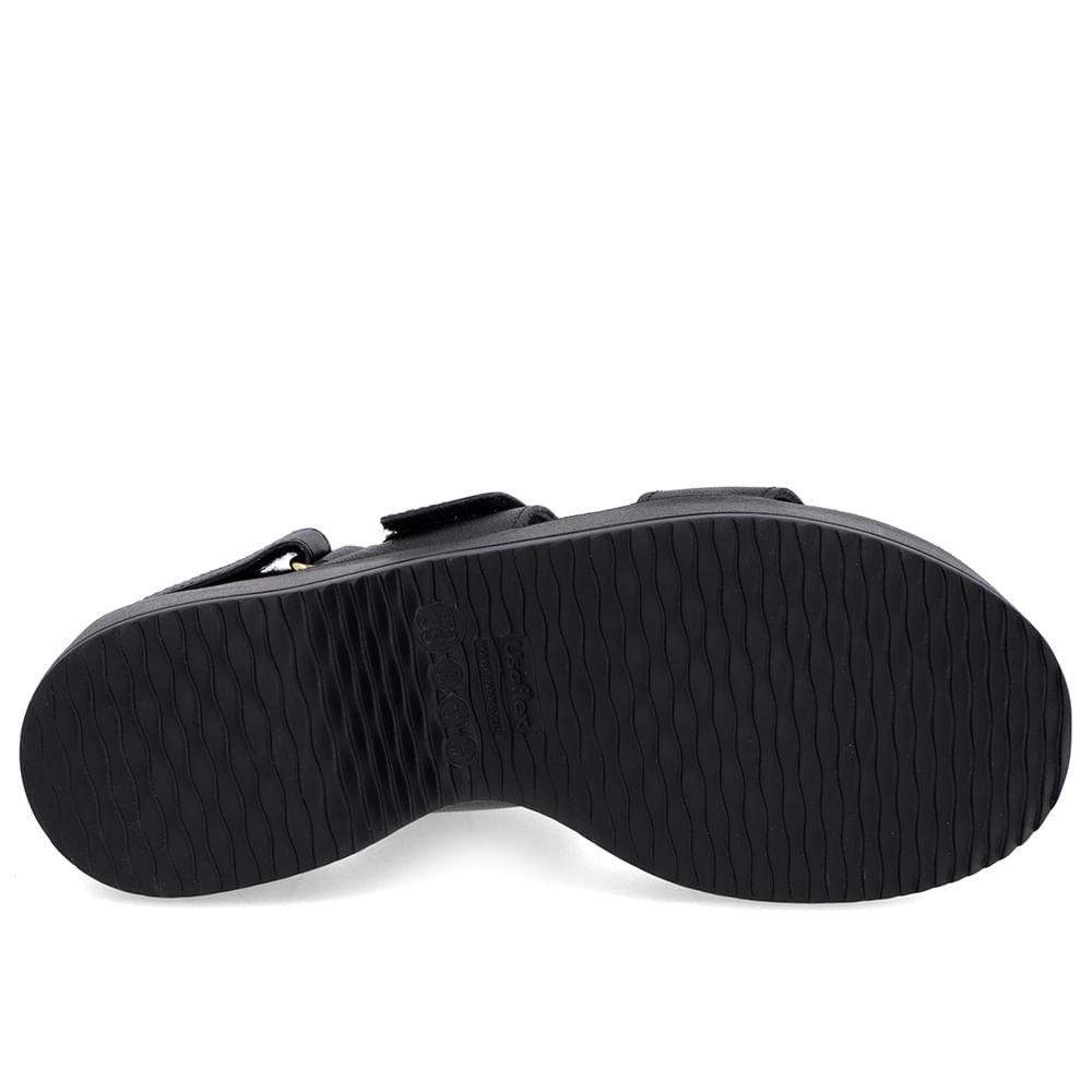 Sandália Salto Plataforma Couro Preta Preto 5