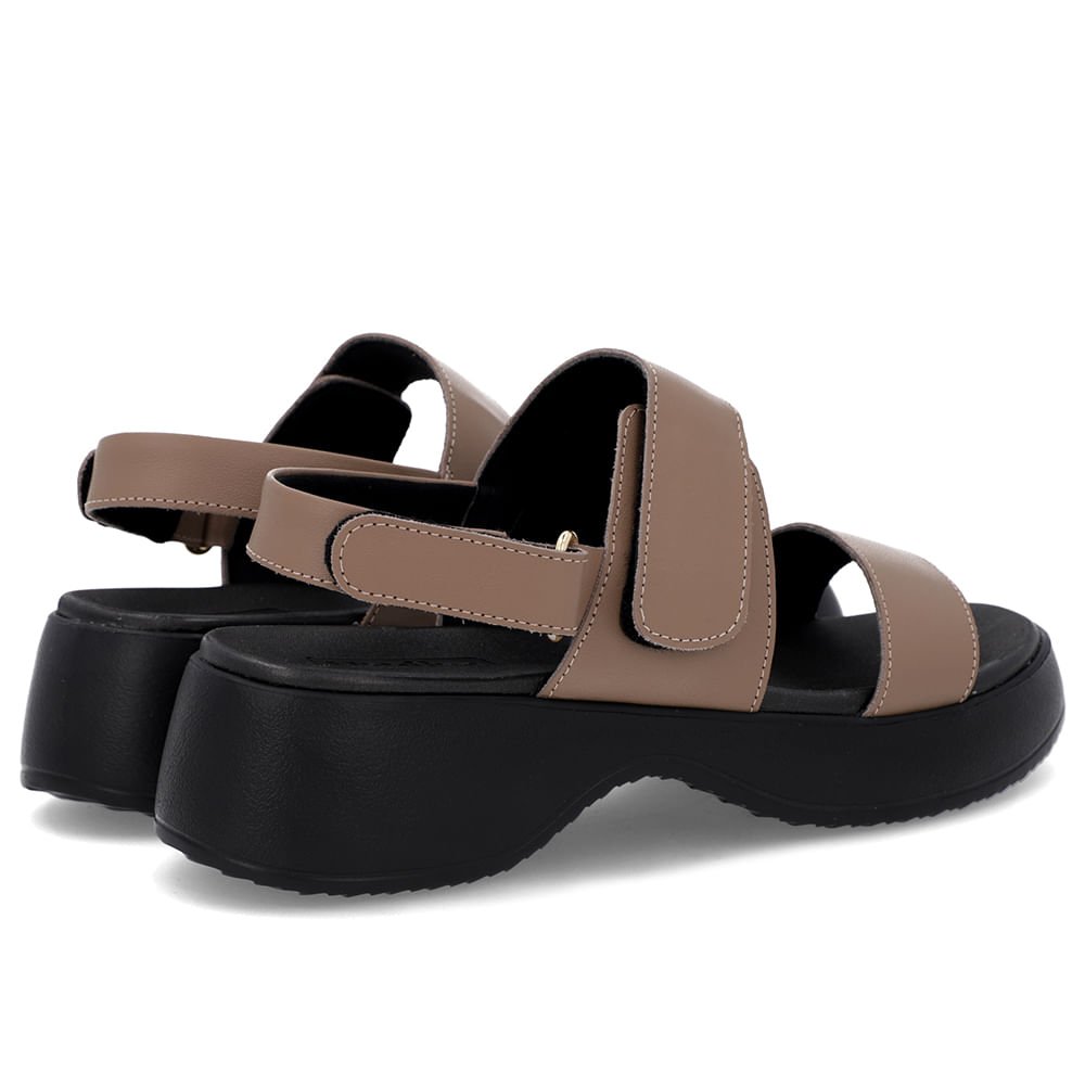 Sandália Salto Plataforma Couro Marrom Marrom 3
