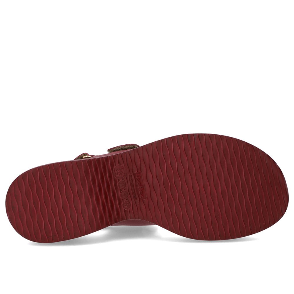 Sandália Salto Plataforma Couro Vermelha Vermelho 5