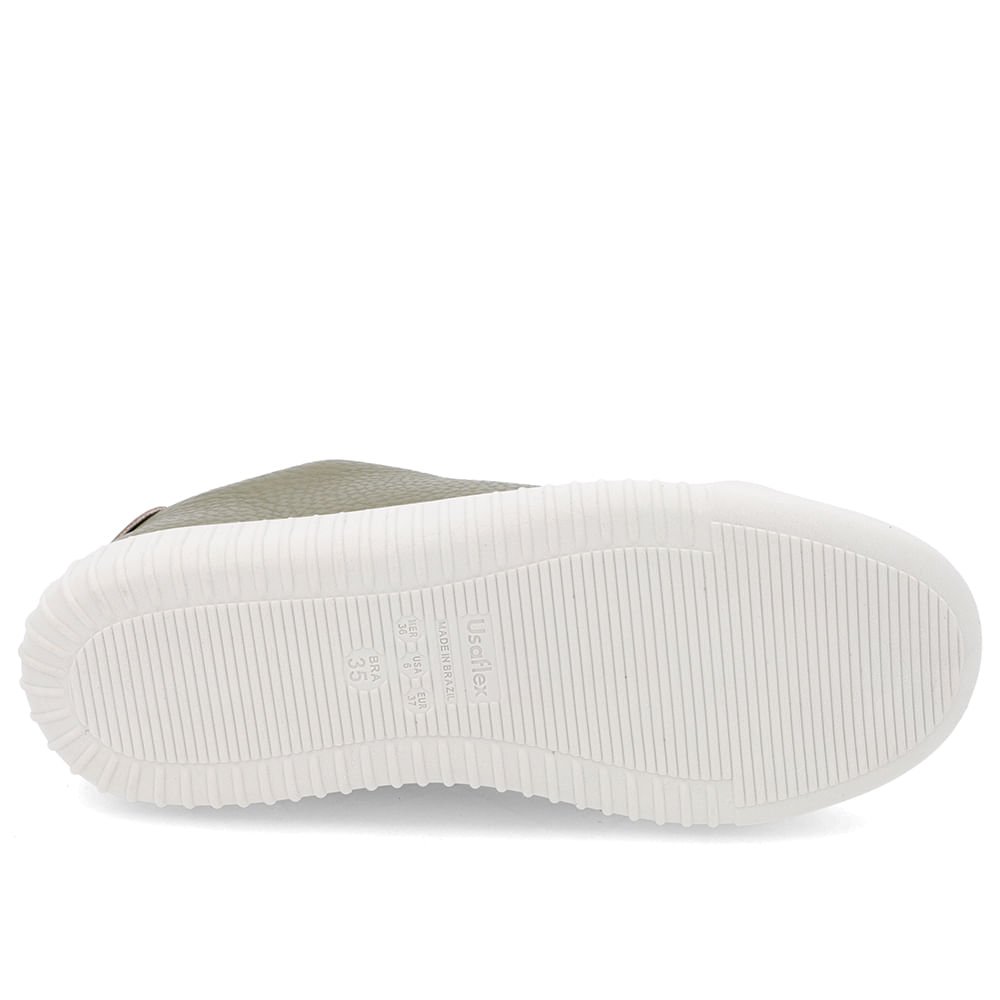 Tênis Casual Verde Couro Zíper Detalhe Aço Verde 5