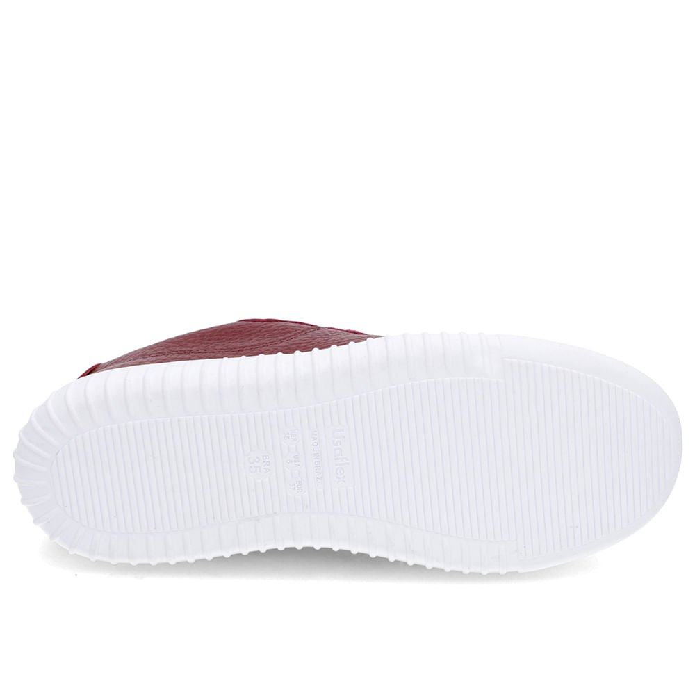 Tênis Casual Vermelho Couro Cadarço Vermelho 5