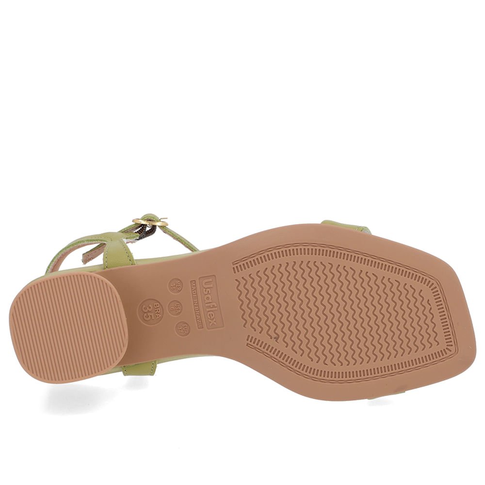 Sandália Salto Bloco Couro Verde Detalhe Salto Verde 5