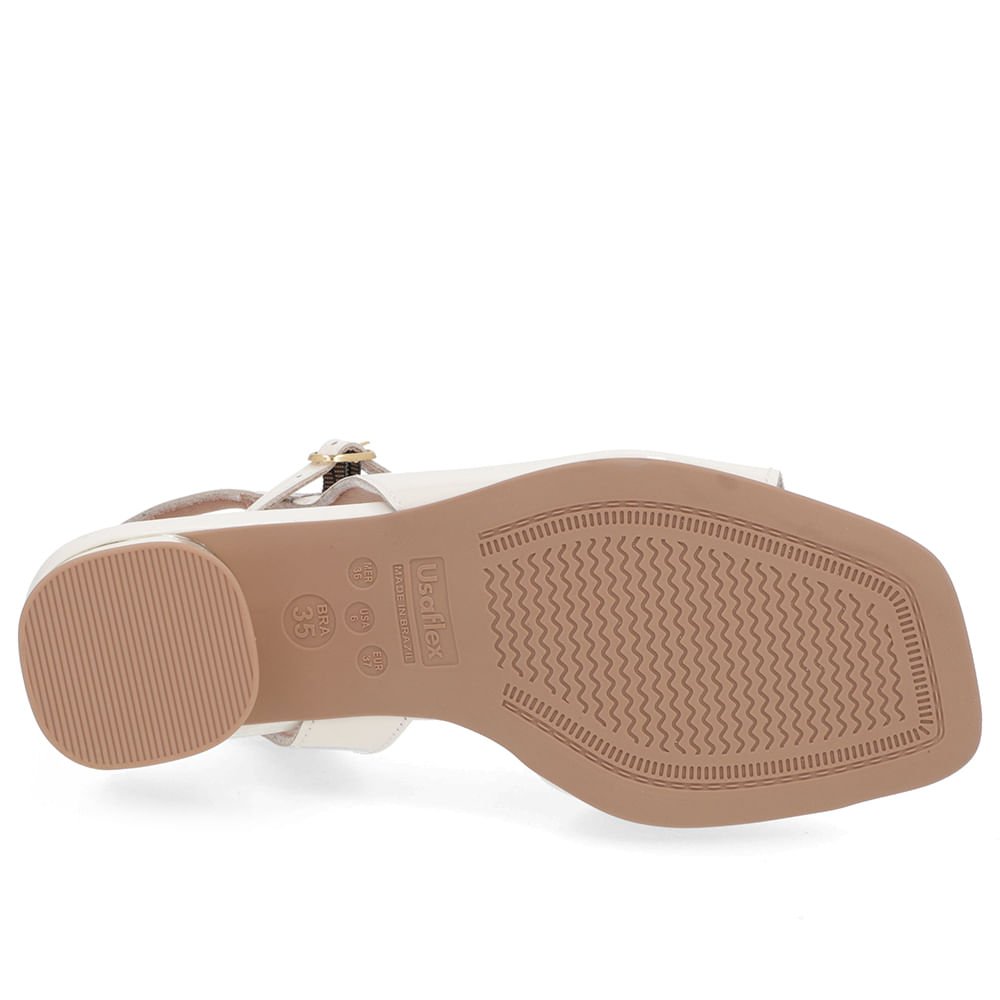 Sandália Recorte Lateral Verniz Branca Marfim Branco 5