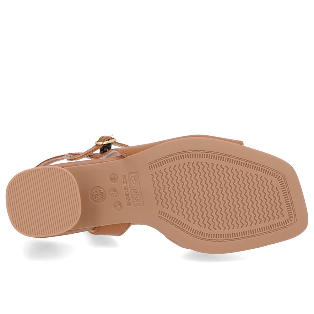 Sandália Recorte Lateral Couro Marrom Marrom 5